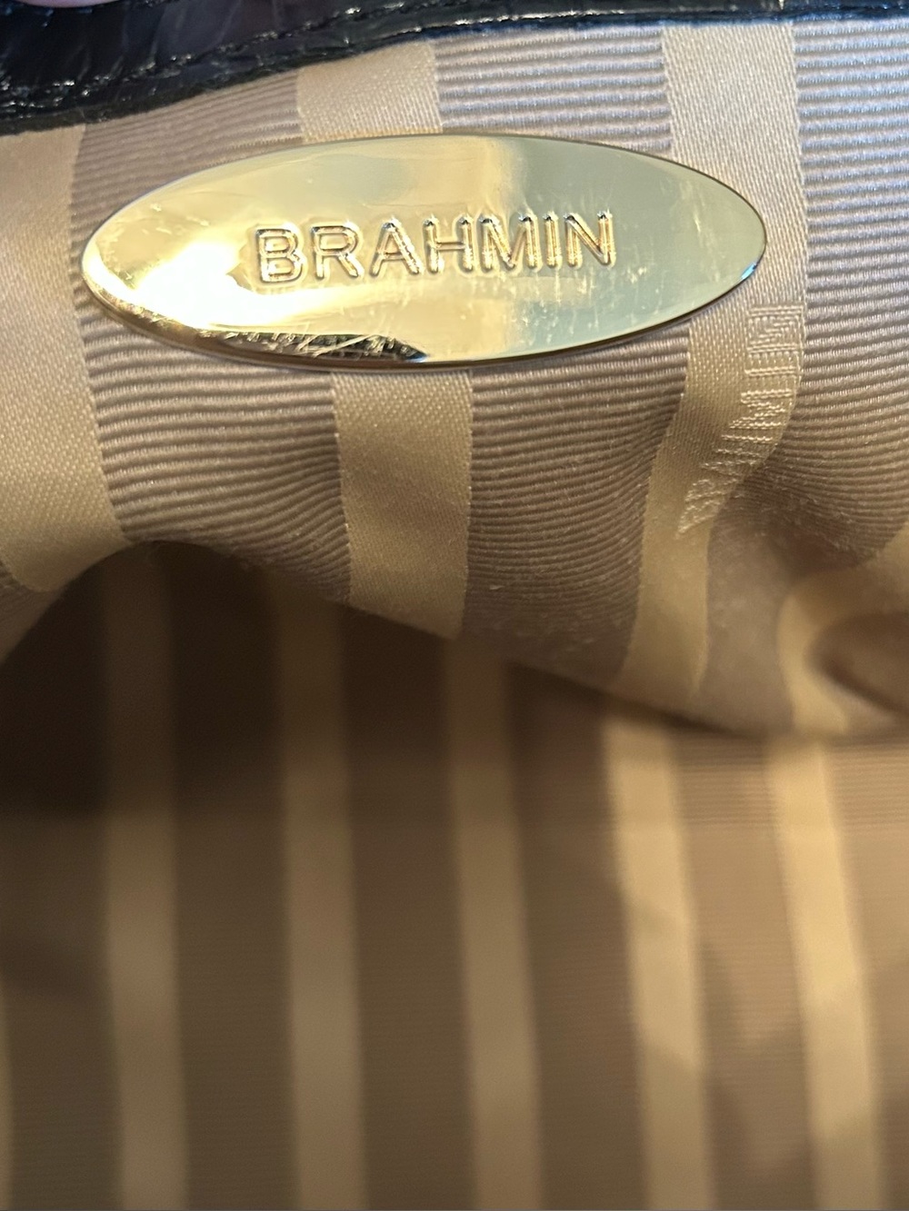 Brahmin Vivian Satchel in Black Embossed Leather - Picture 10 of 15